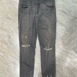 J. Bran Gray Skinny Jeans with Distressed Details